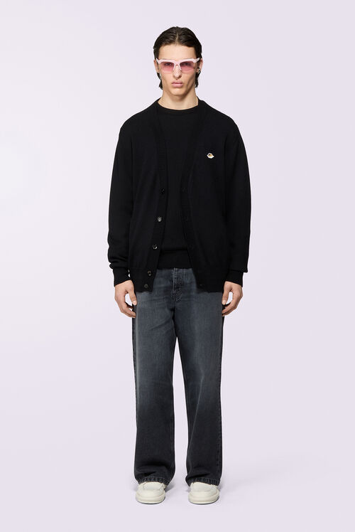 Angels Patch Knit Cardigan Black