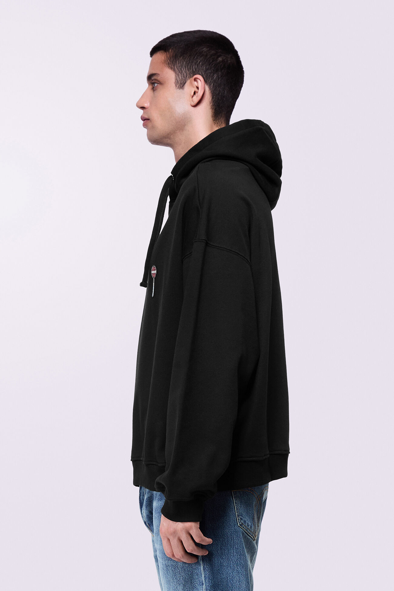 Lollipop Patch Hoodie Black