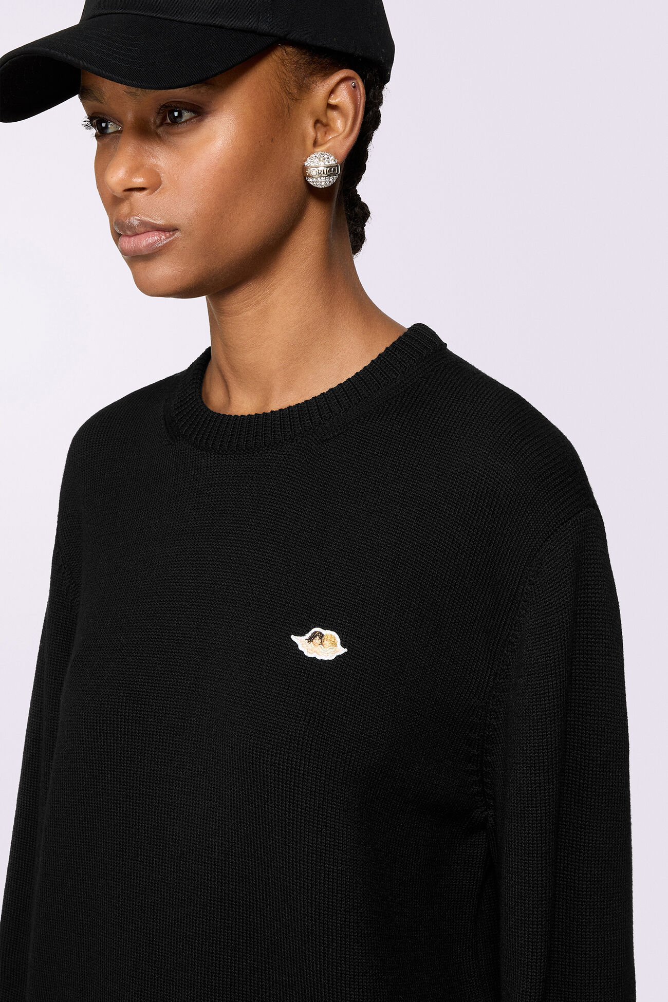 Angels Patch Knit Jumper Black
