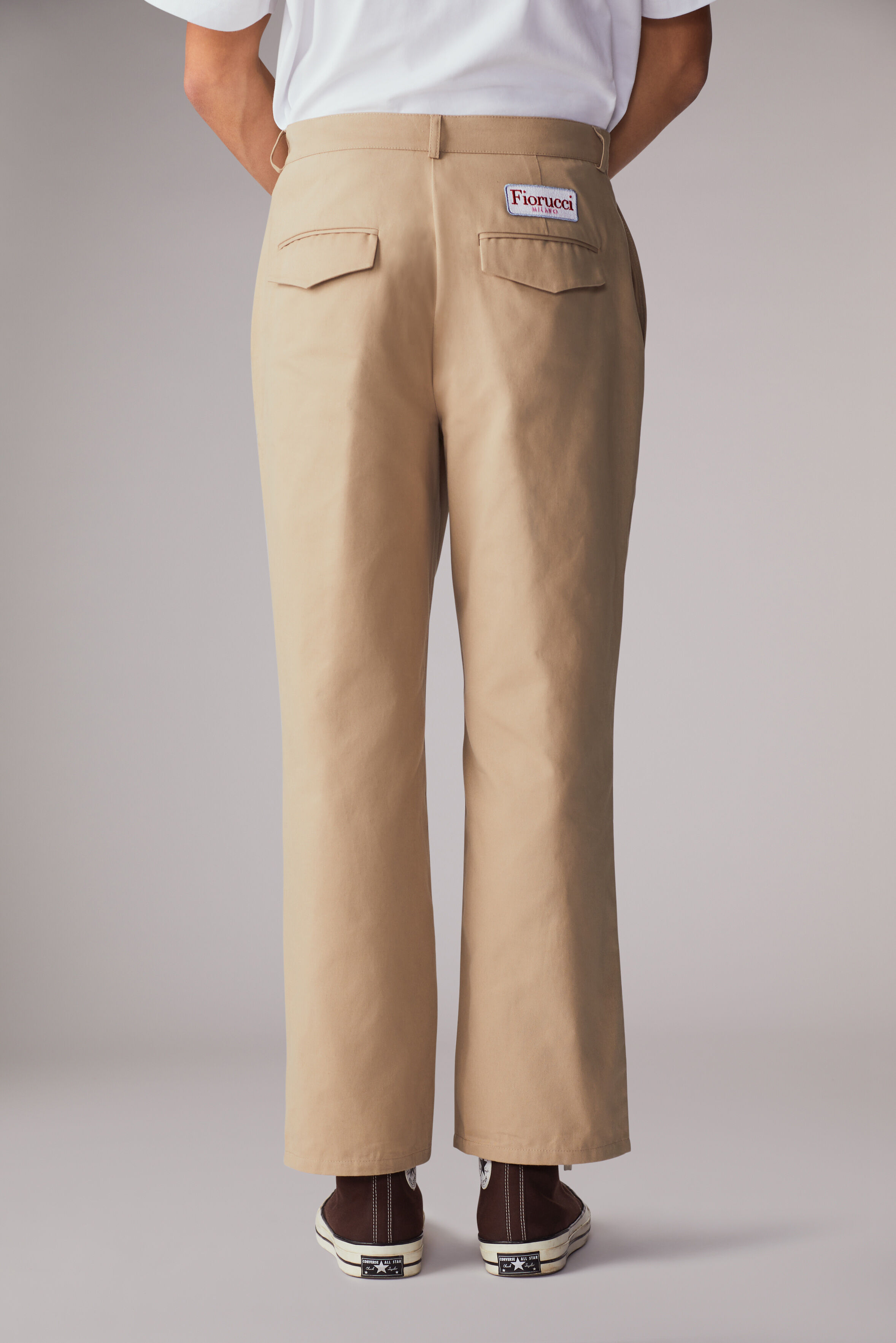 Logo Patch Trousers Brown