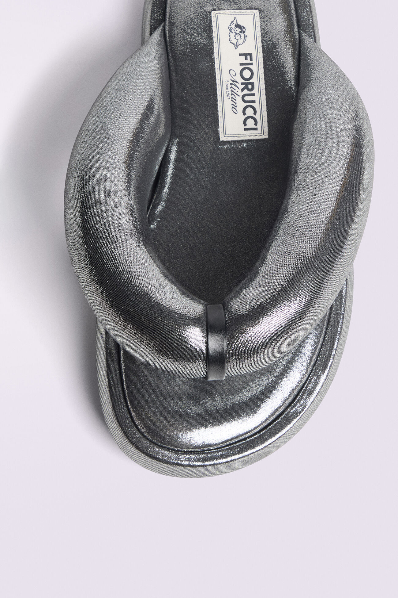 Metallic Fluff Flops Silver