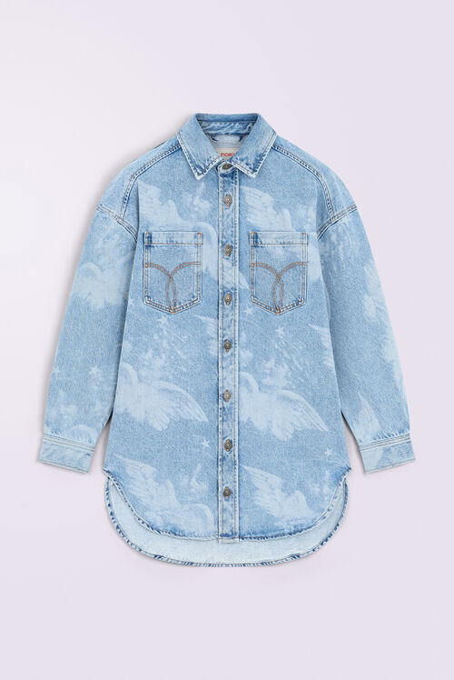Angels Denim Shirt Dress Light Blue