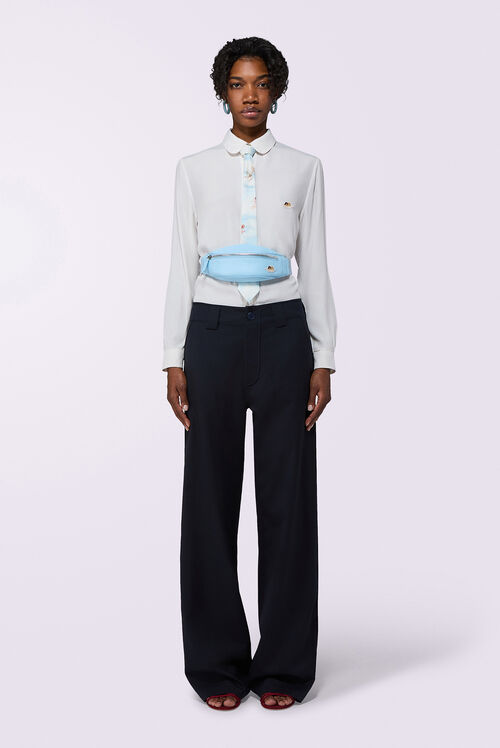 Light Wool Trousers Navy