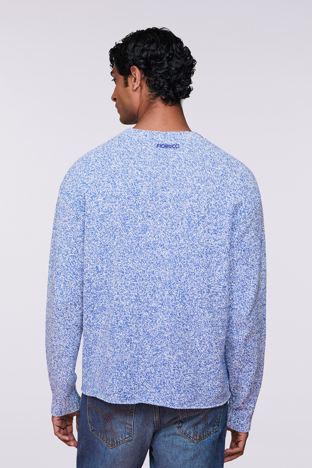 Melange Knit Jumper Blue