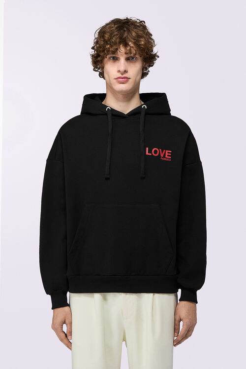 Kissing Angels Love Relaxed Hoodie Black