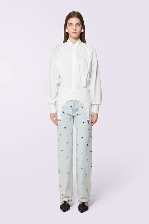 Suspender Shirt White