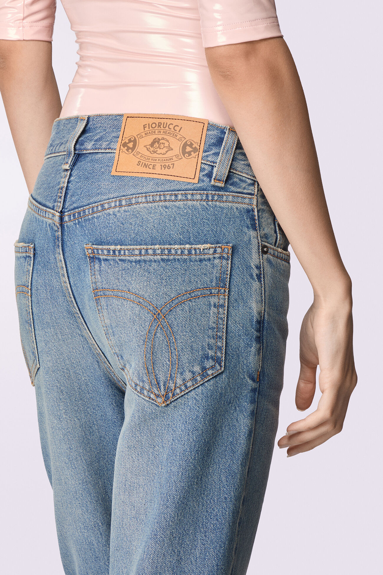 Unisex Low Rise Flare Jeans Mid Blue