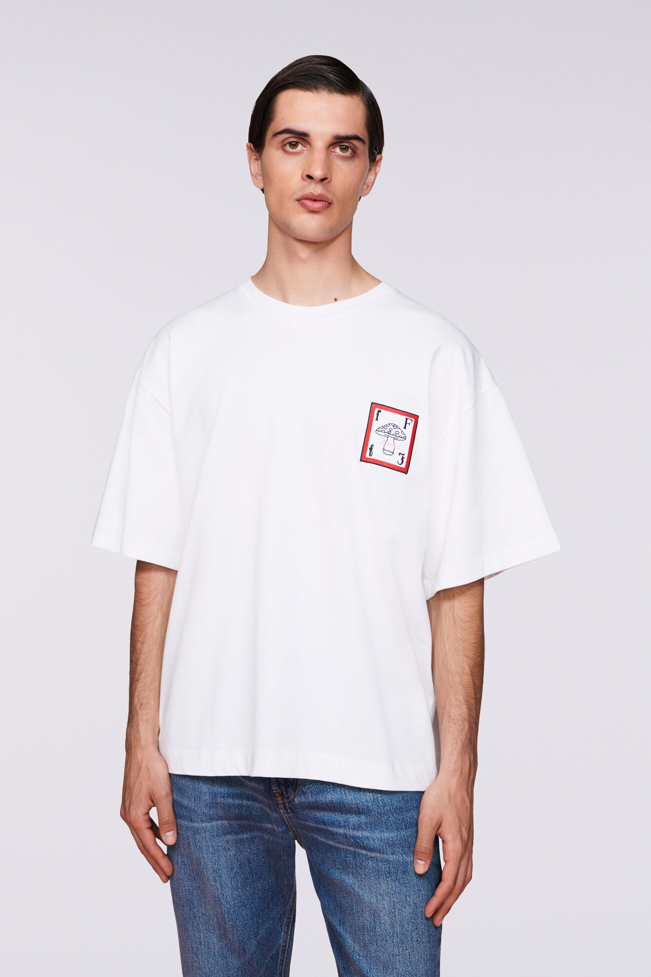 Fiorucci Official Online Store Mushroom Patch T Shirt White Fiorucci