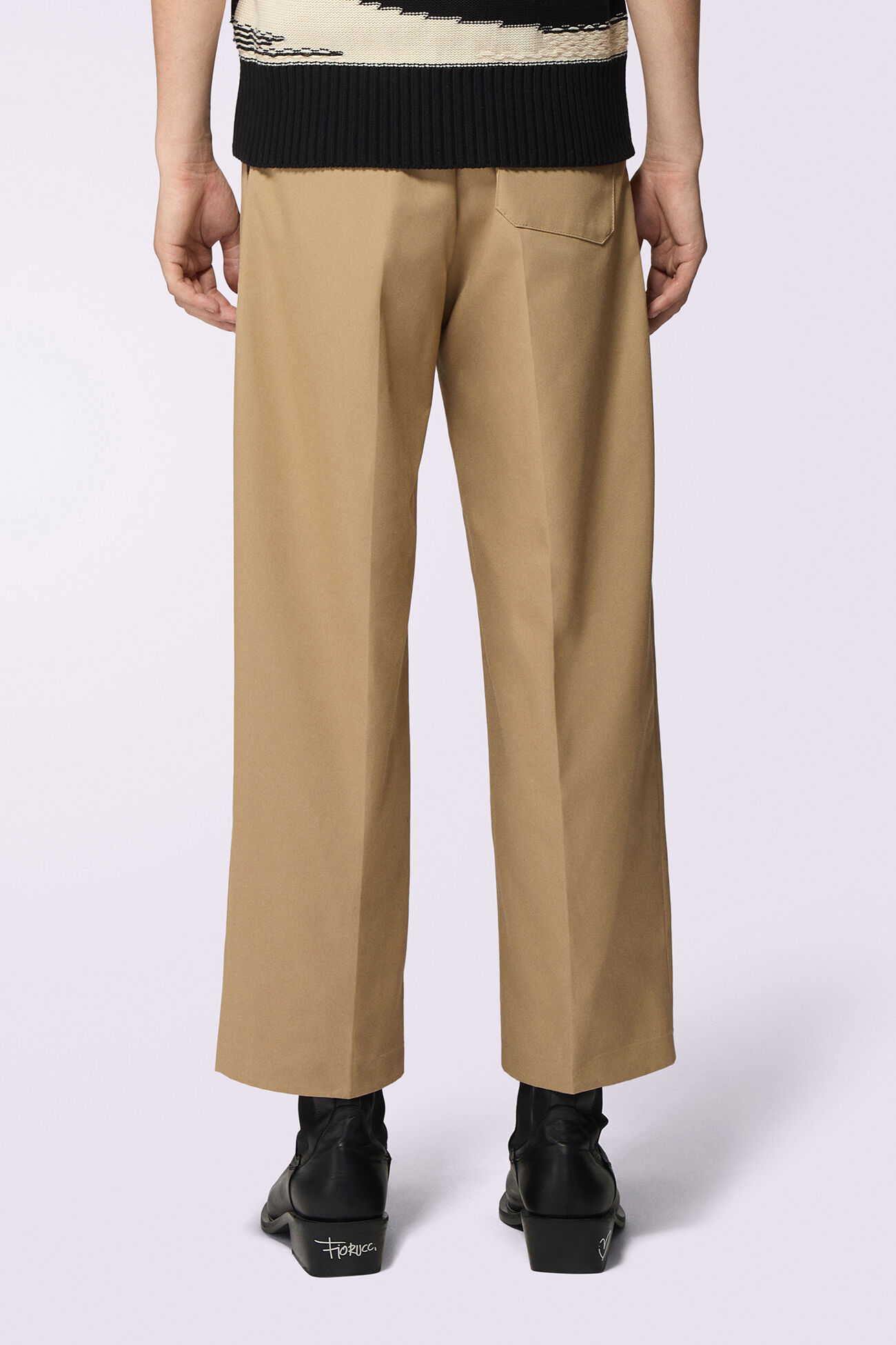 Embroidered Chino Trousers Beige