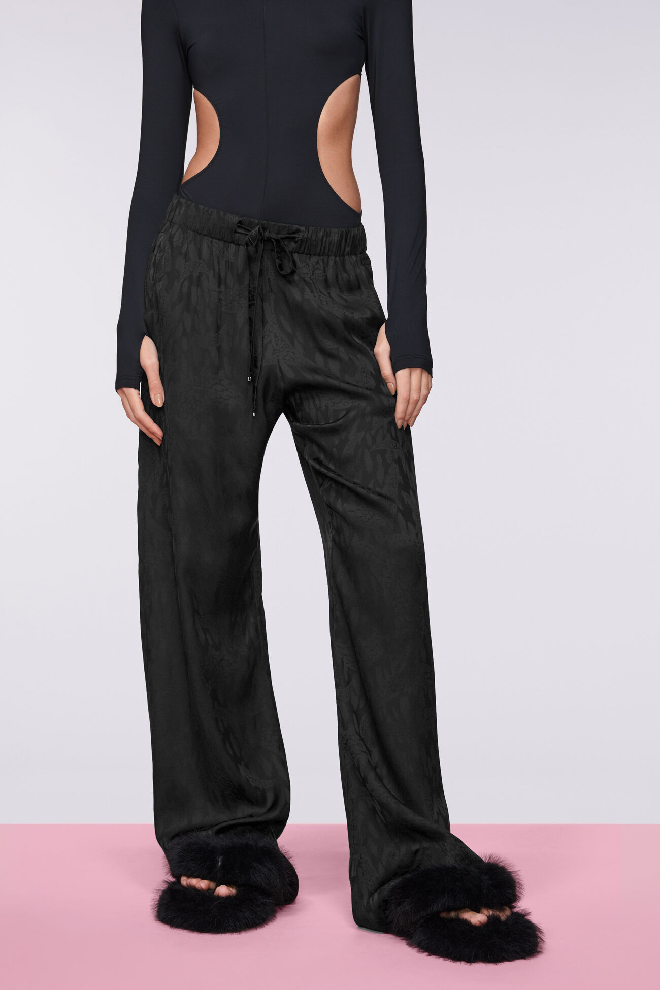 Unisex Banimalier Jacquard Trousers Black