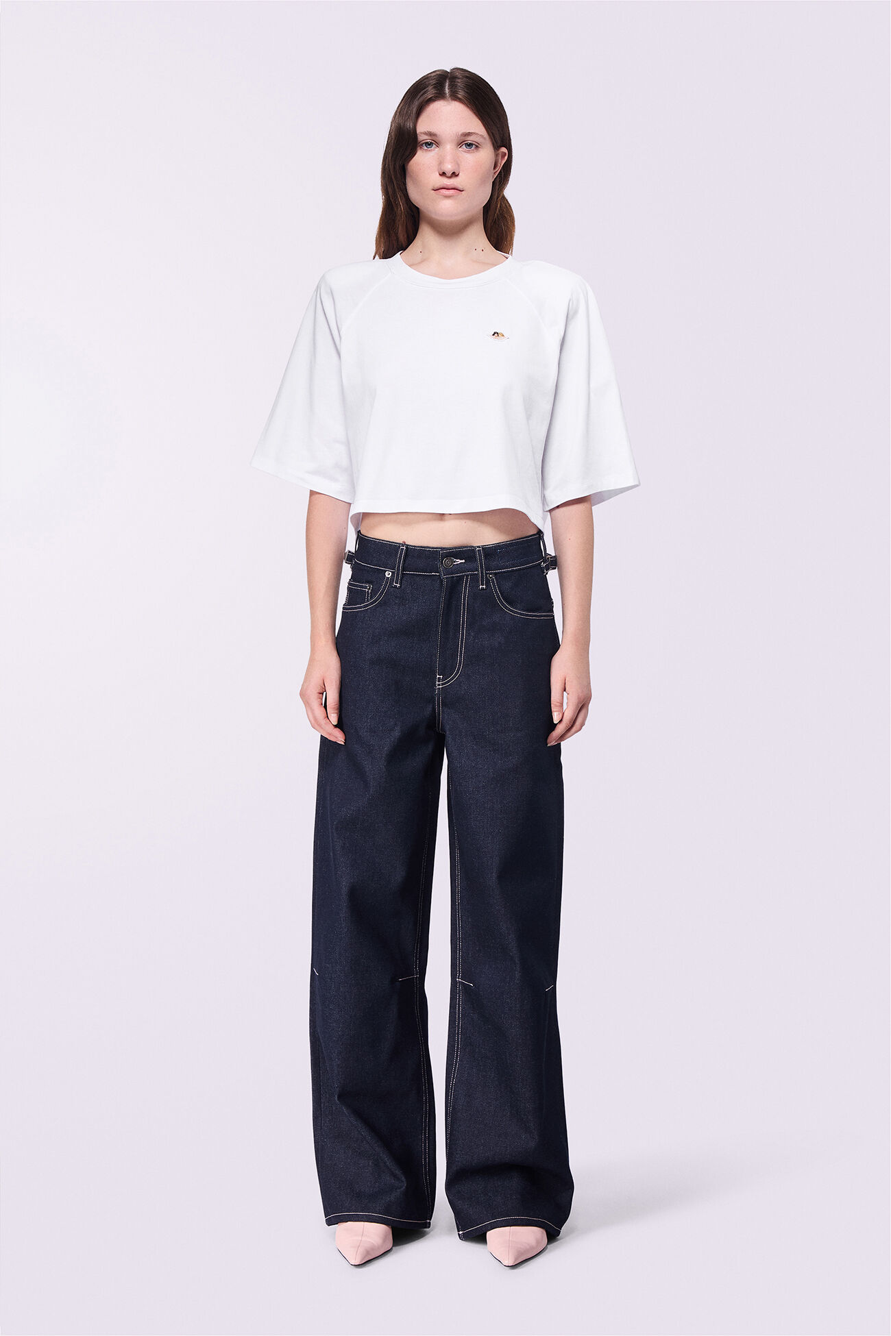 Angels Patch Crop T-Shirt White