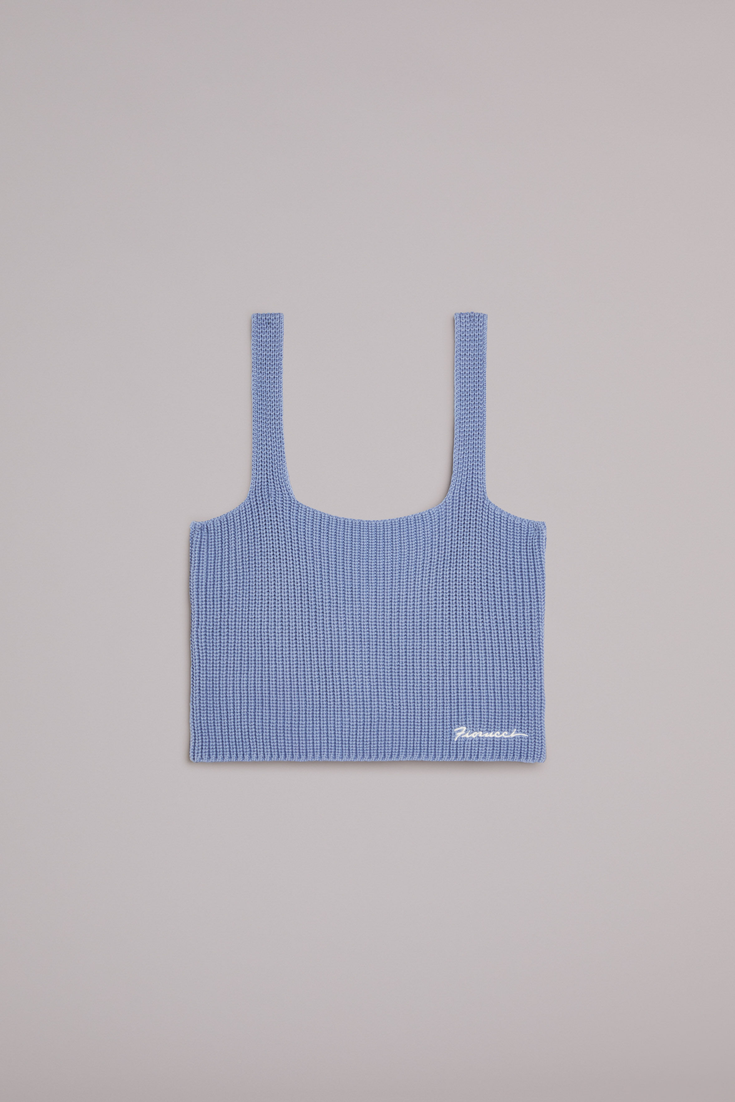 Squiggle Logo Crochet Top Blue