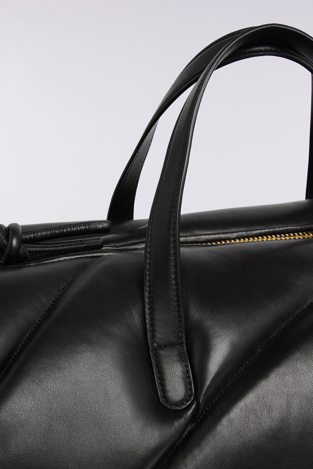 Mella Leather Duffle Bag Black