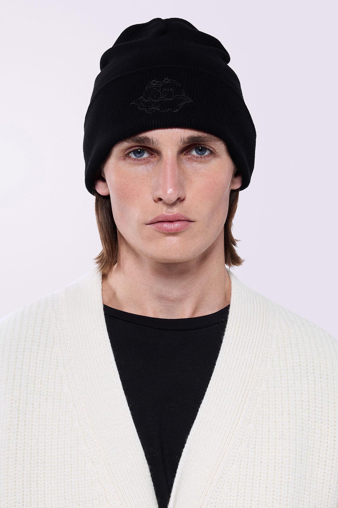 Angels Embroidered Beanie Black