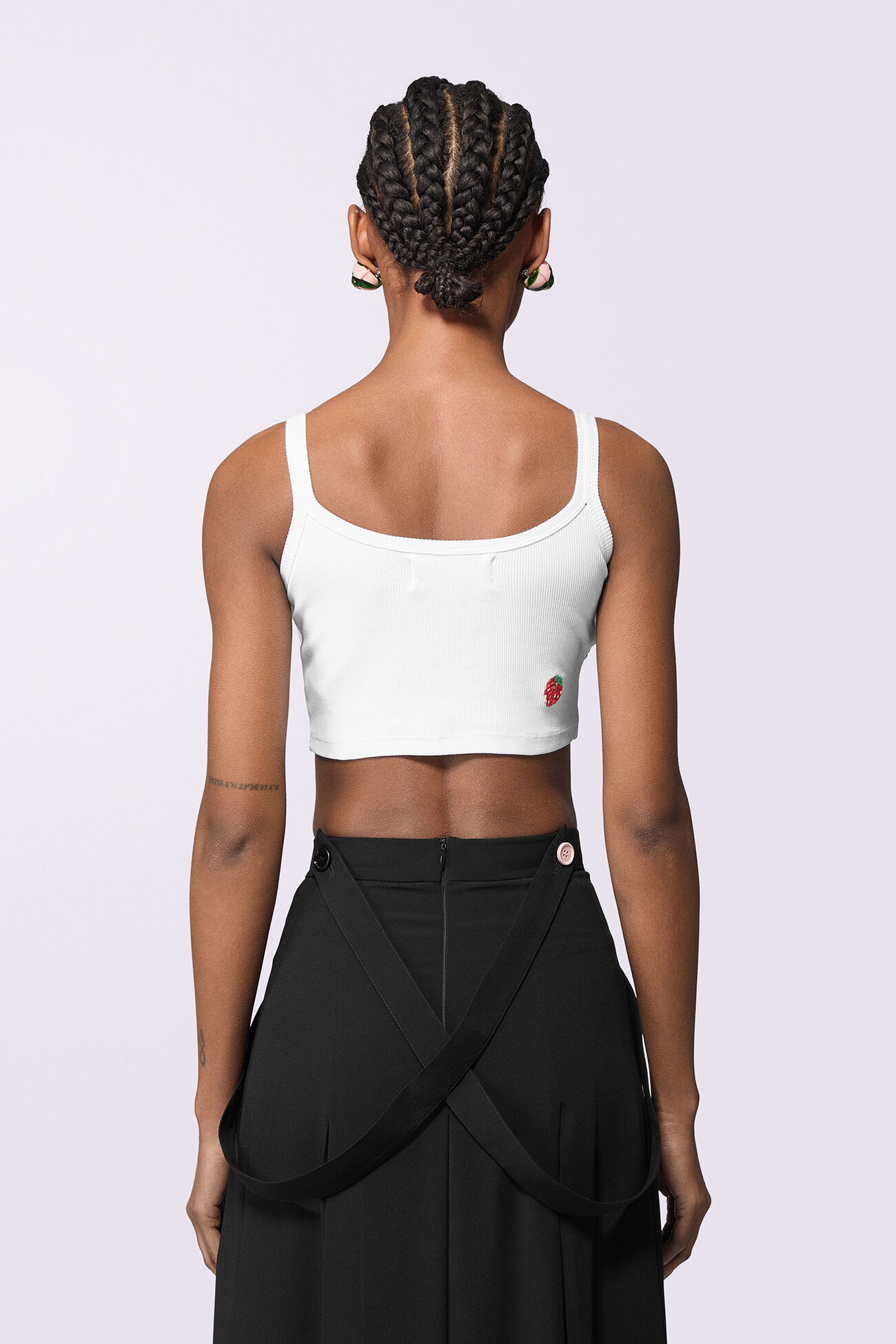 Dinosaur Crop Tank Top White