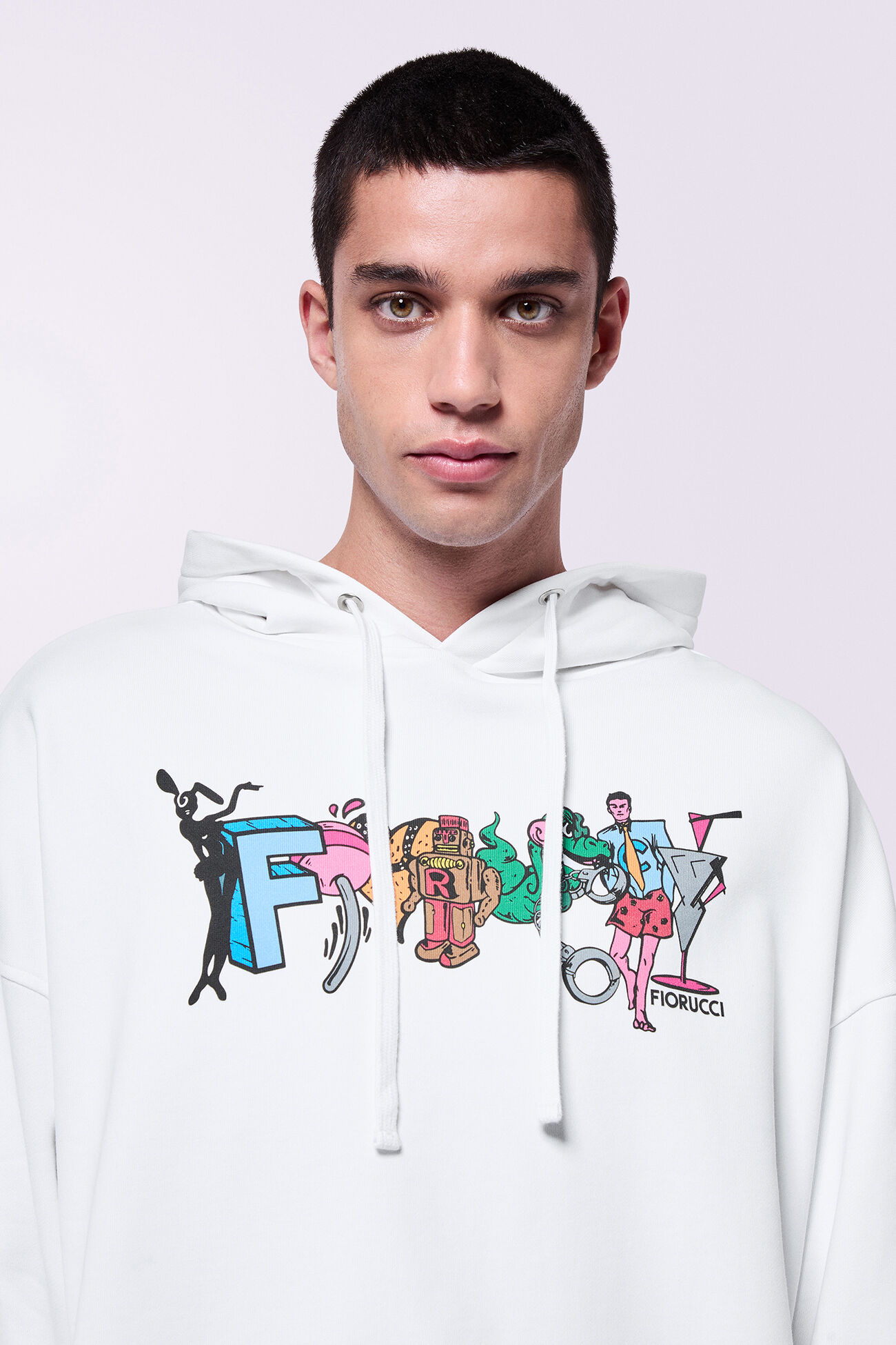 Unisex Toon Logo Hoodie White