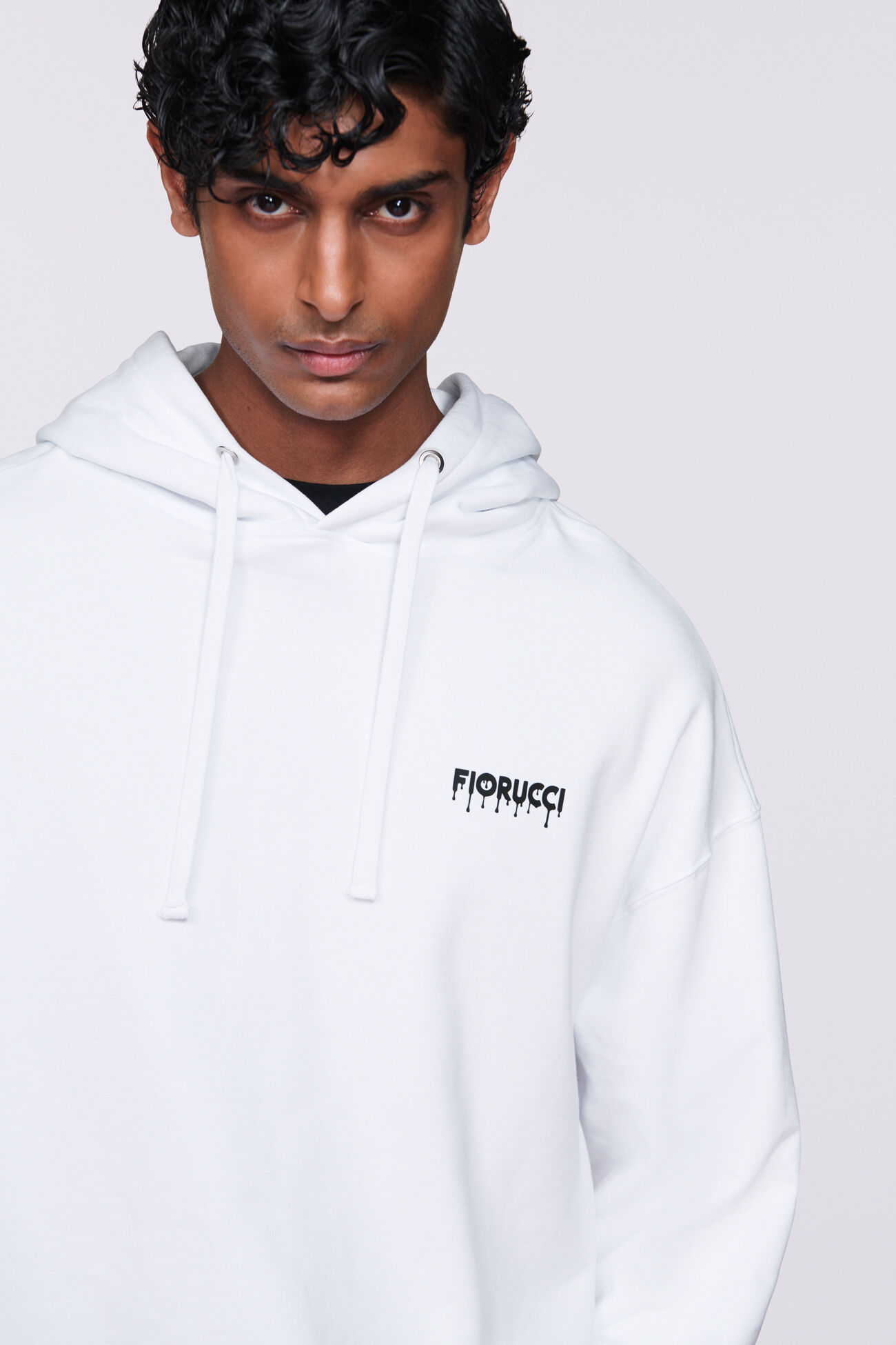 Unisex Melted Logo Hoodie White