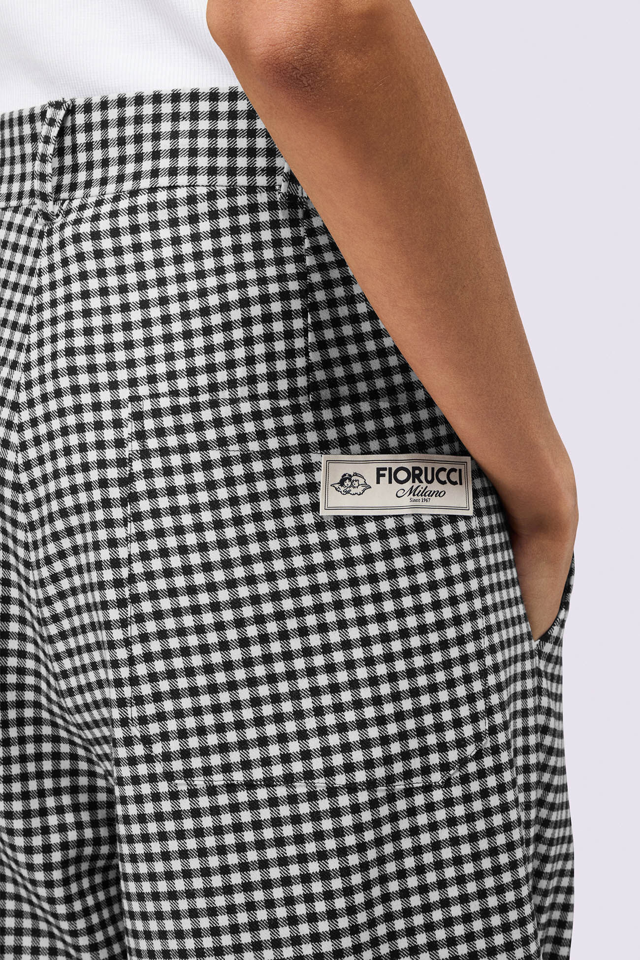 Gingham Trousers Black