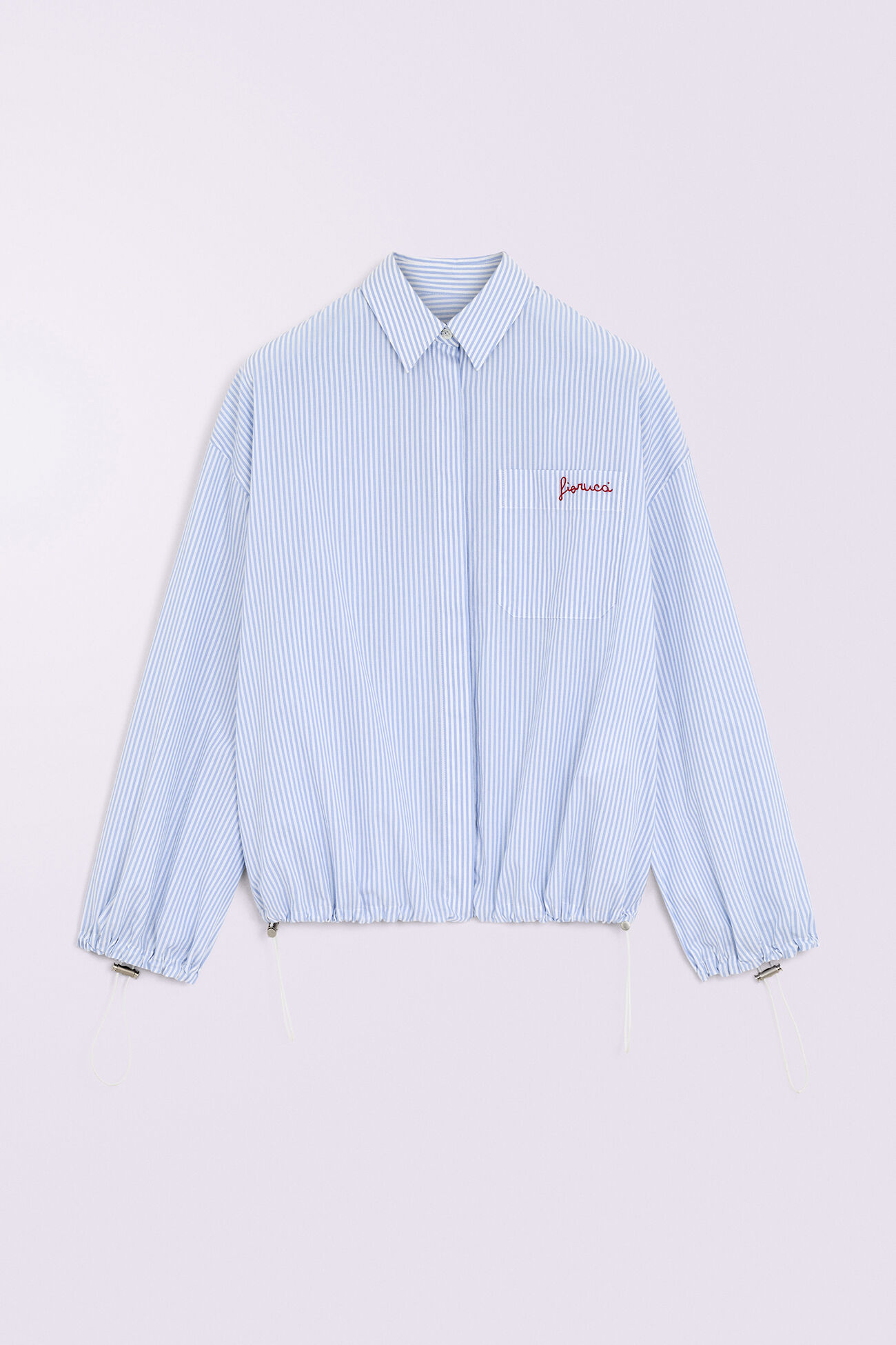 Embroidered Stripe Shirt Blue