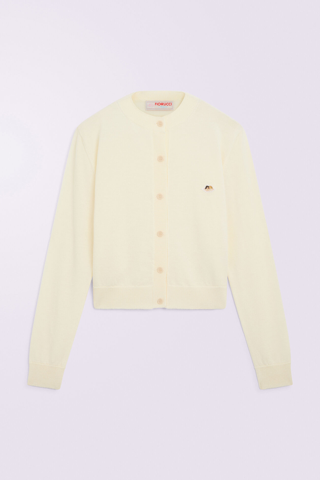 Angels Patch Knit Cardigan Cream