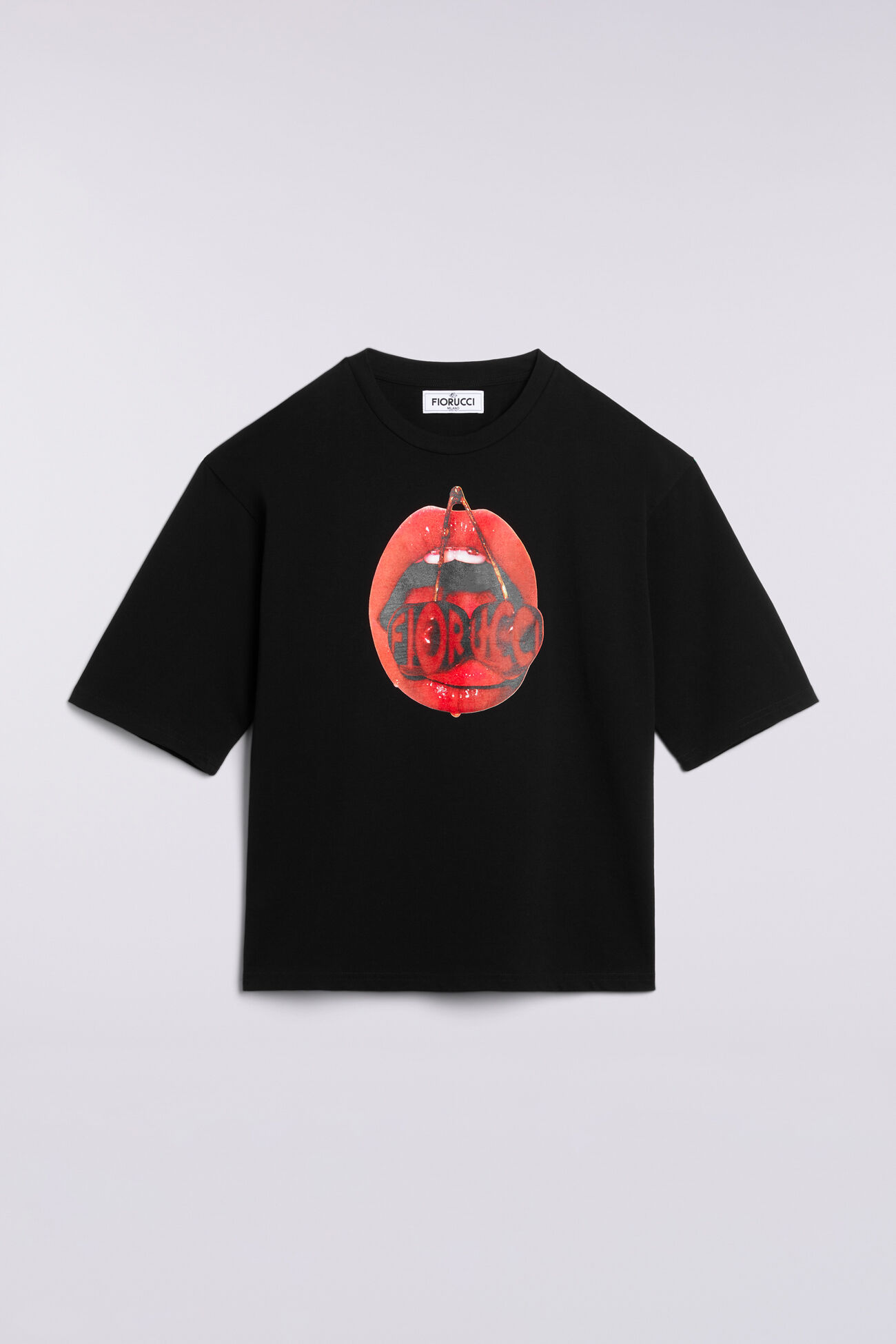 Cherry Mouth Graphic T-Shirt Black