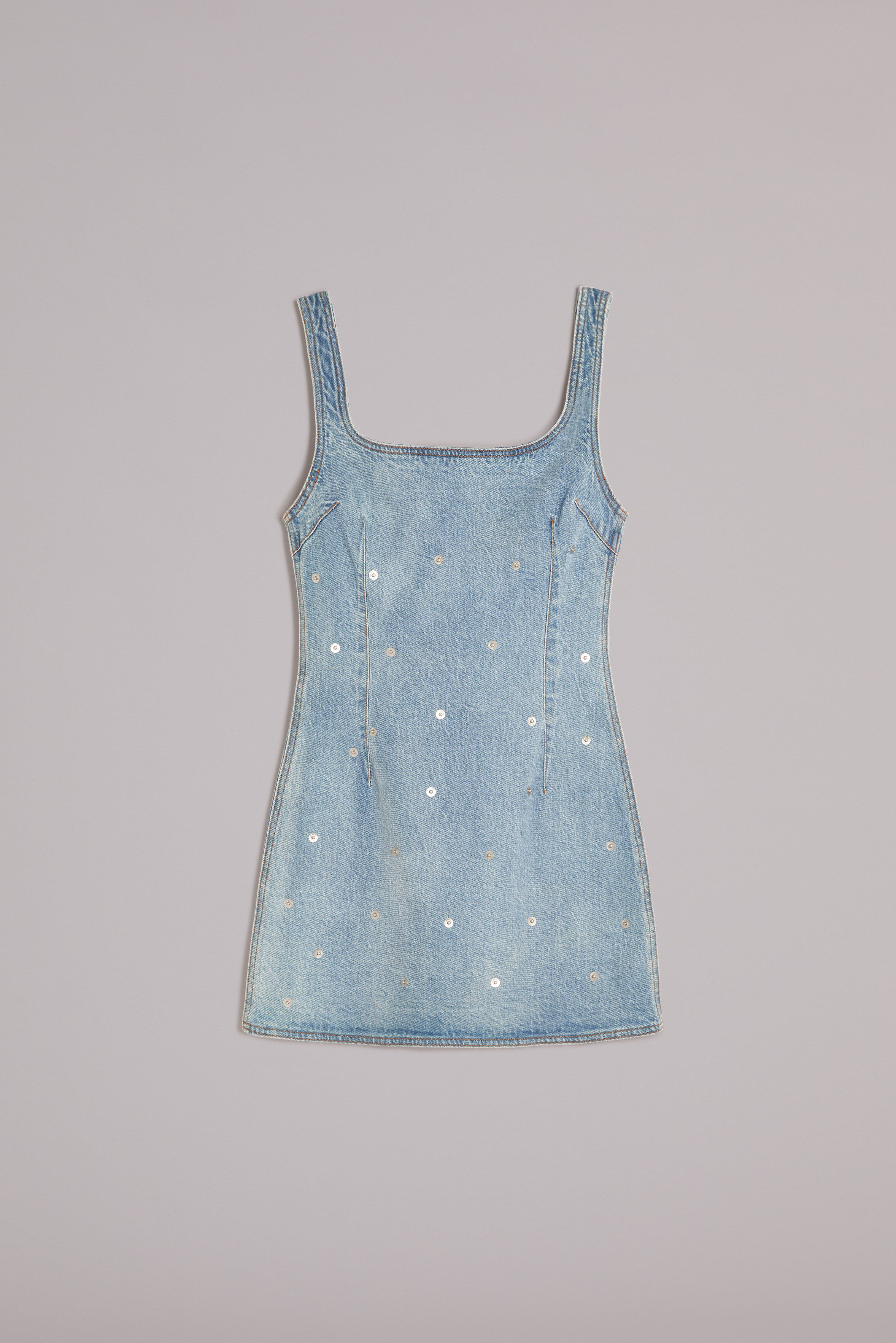 Rivet Denim Mini Dress Blue