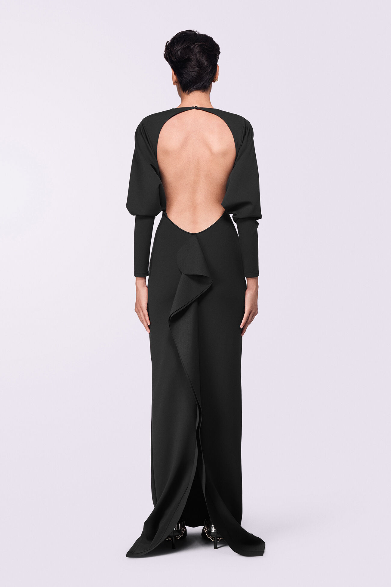Ruffle Maxi Dress Black