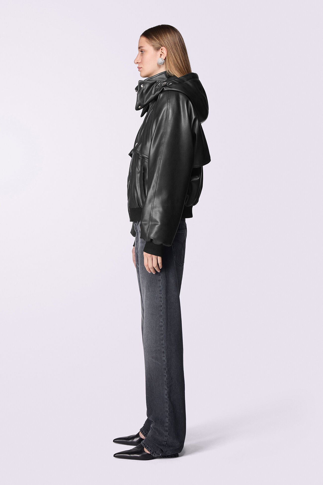 Unisex Faux Leather Jacket Black
