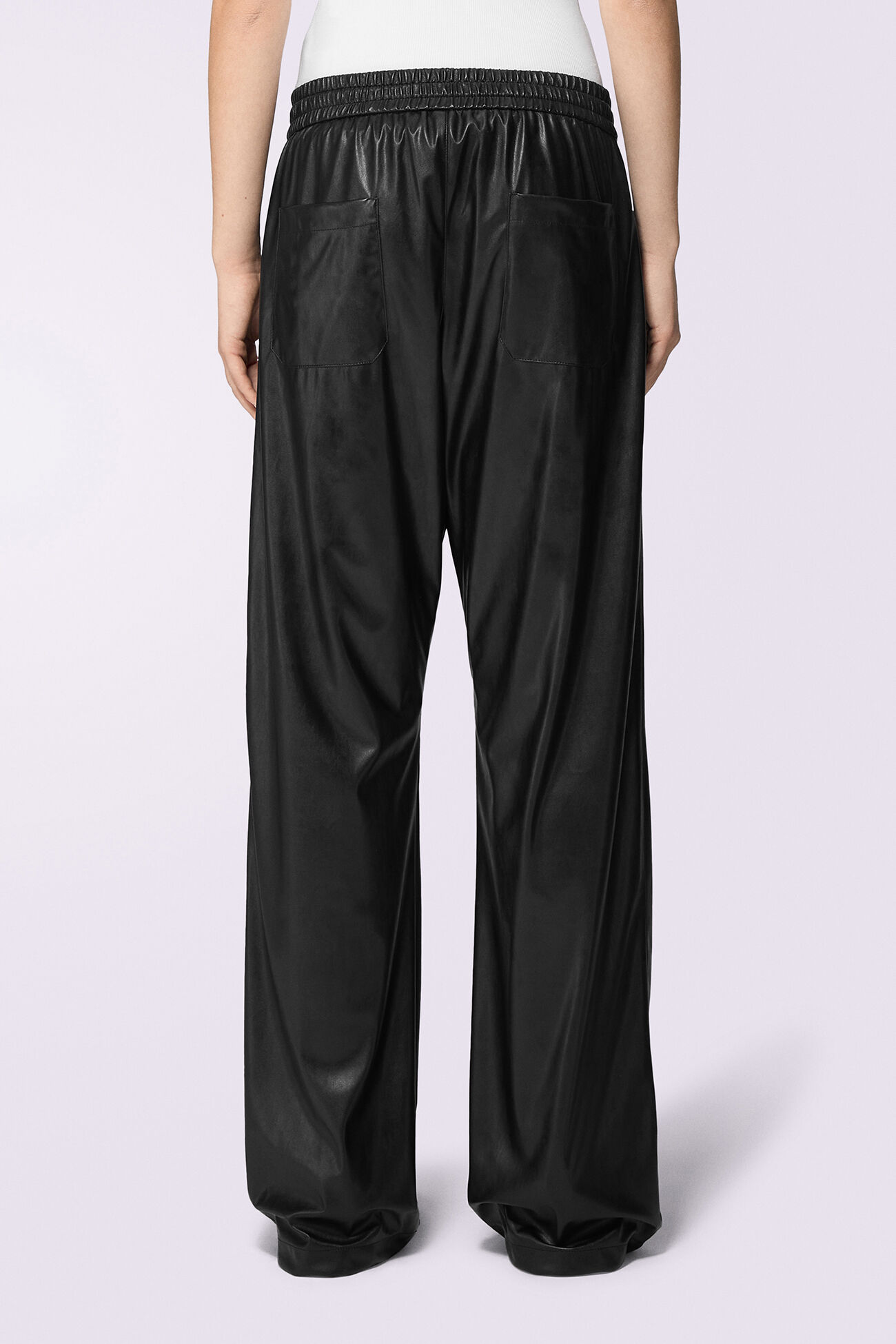 Unisex Faux Leather Joggers Black