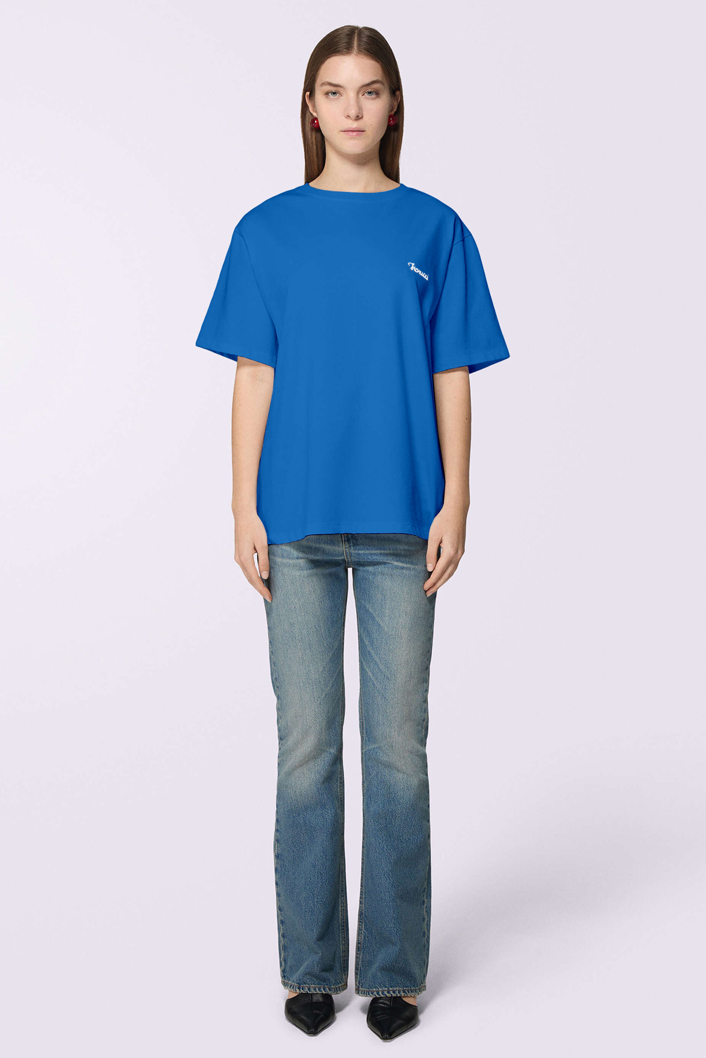Cursive Logo T-Shirt Blue
