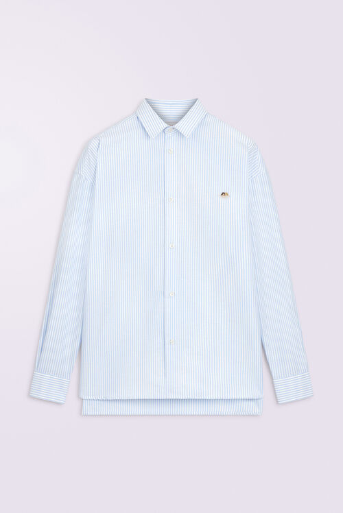 Angels Patch Stripe Shirt Blue