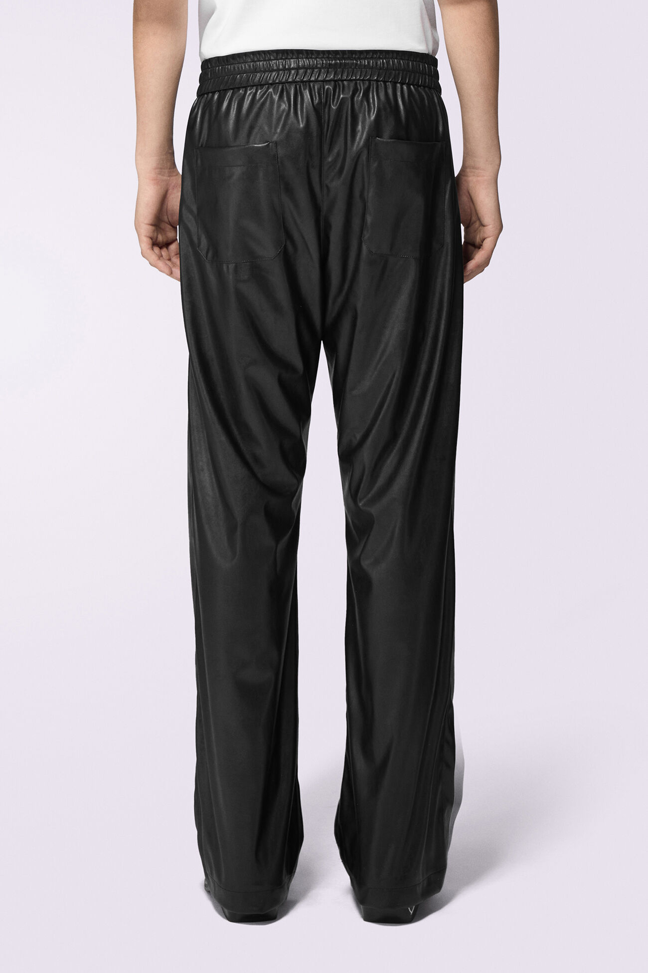 Unisex Faux Leather Joggers Black