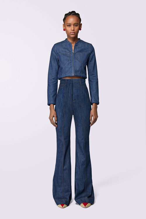 Heart Flare Jeans Rinse Wash