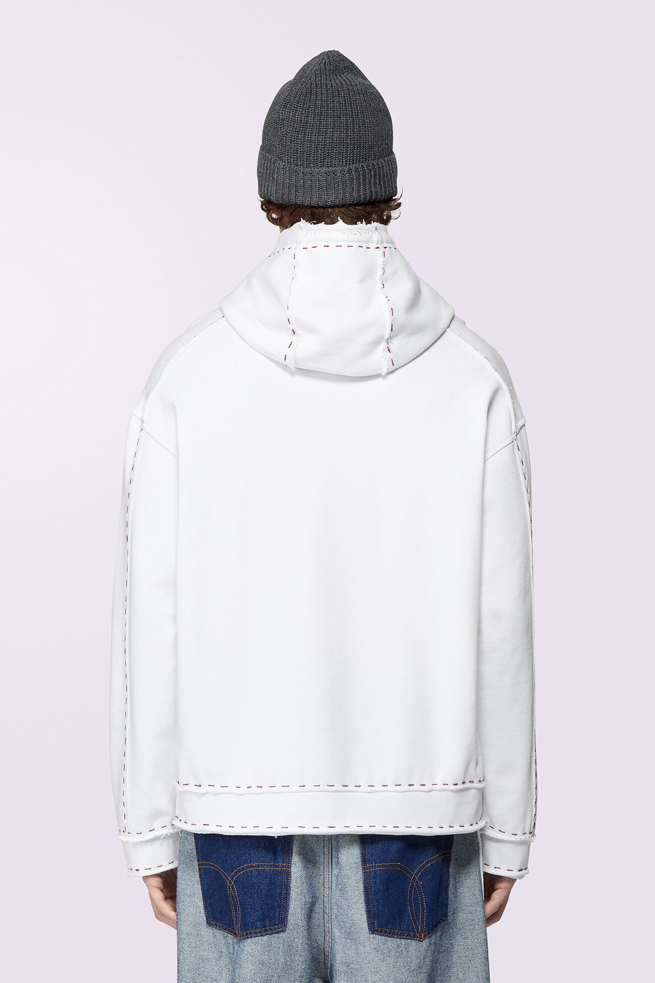 Stitch Logo Hoodie White