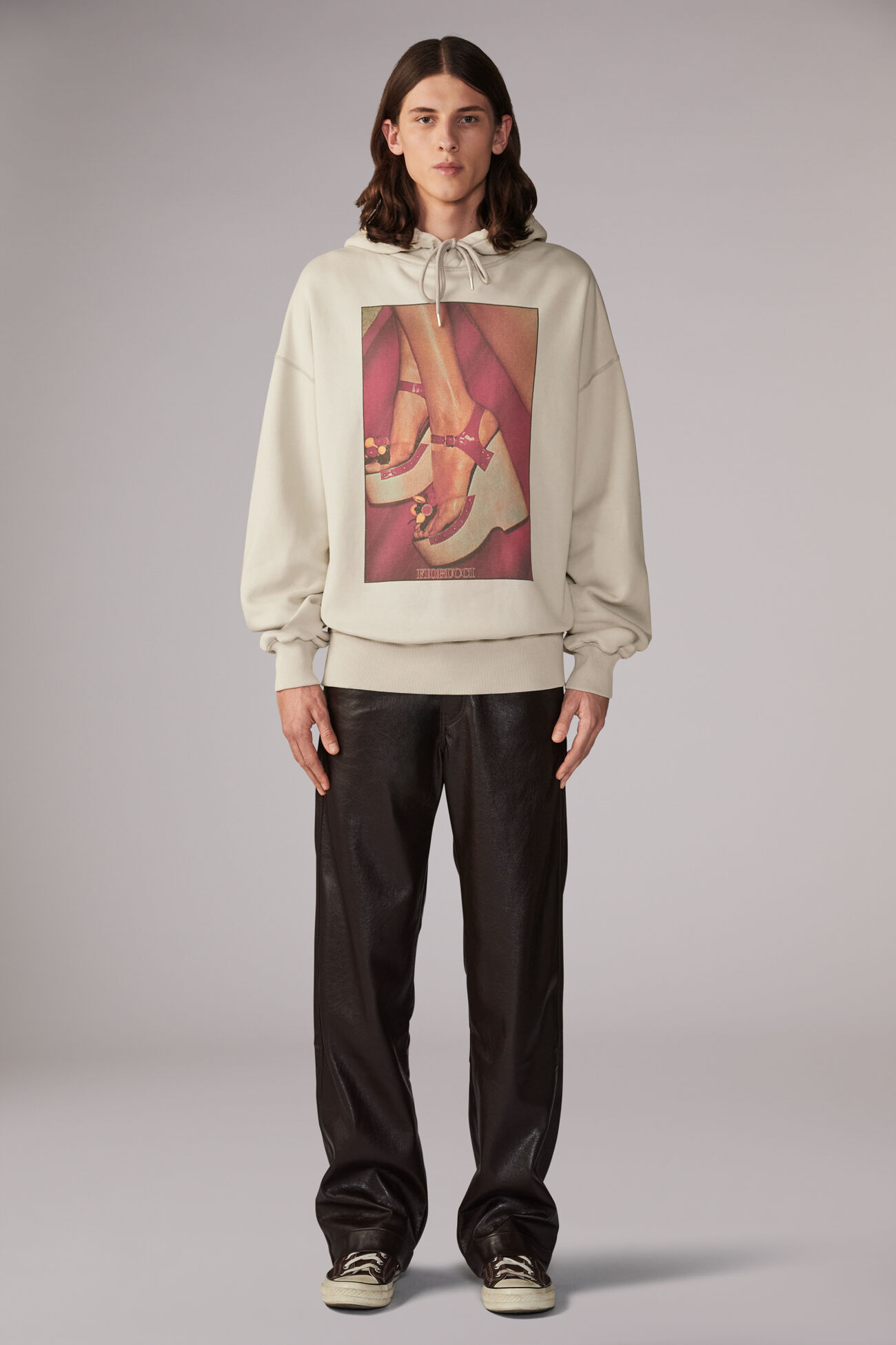 Unisex Graphic Heels Hoodie Grey
