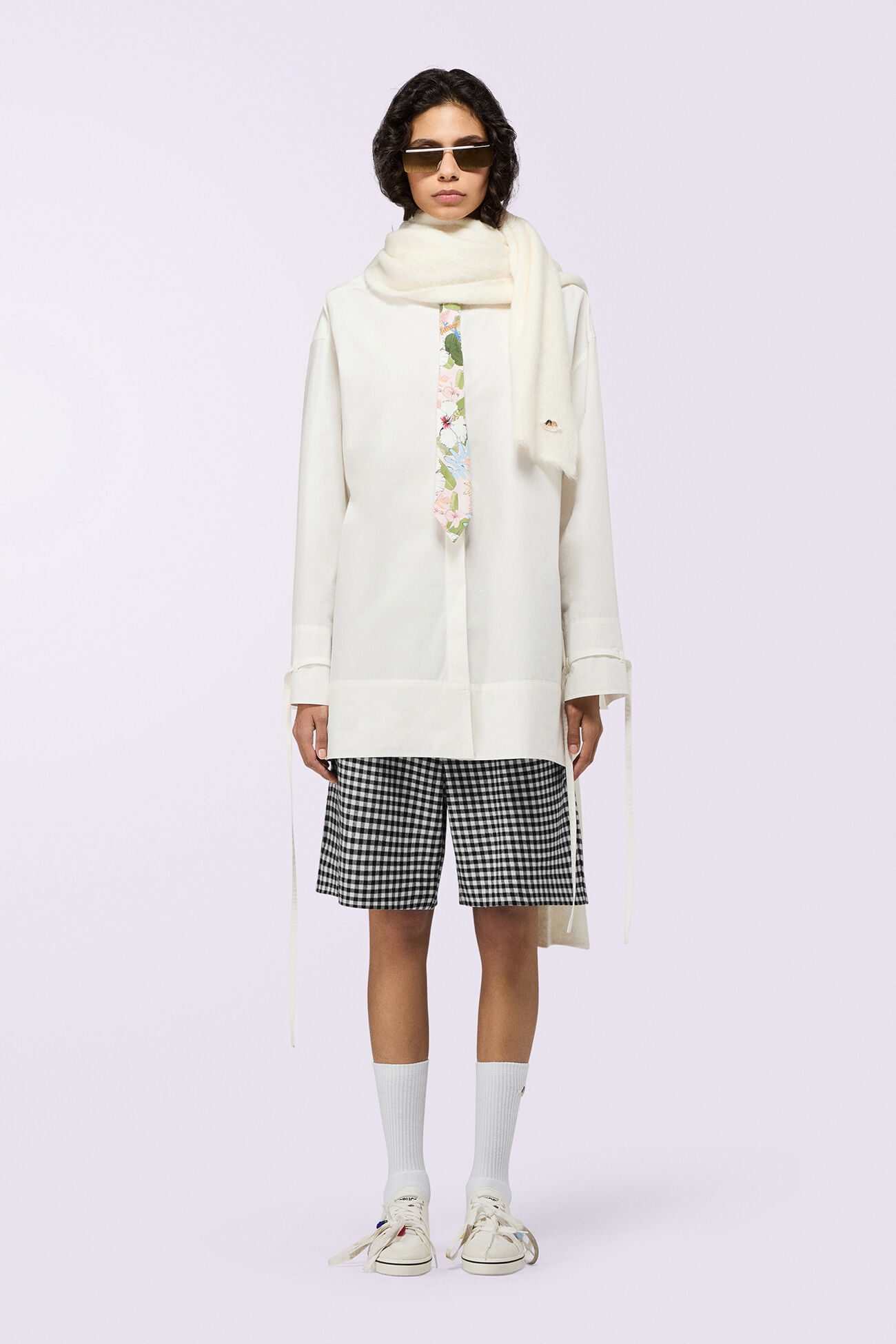 Gingham Bermuda Shorts Black