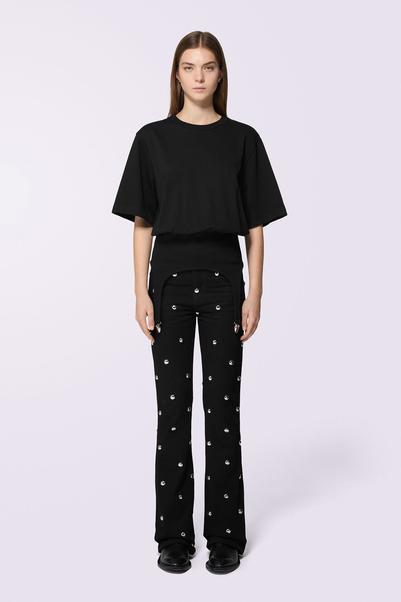 Stud Flare Jeans Black