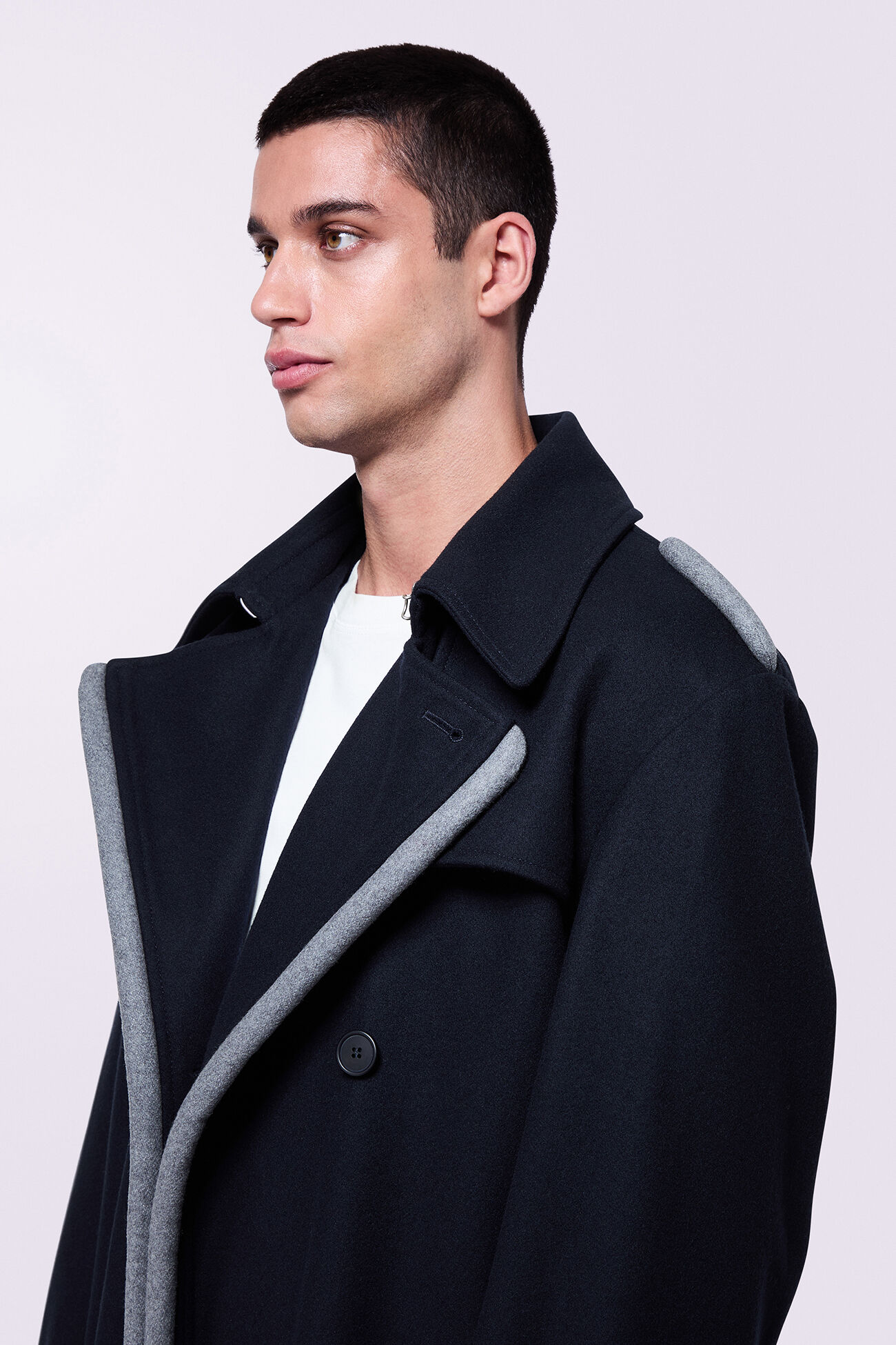 Puff Trench Coat Navy