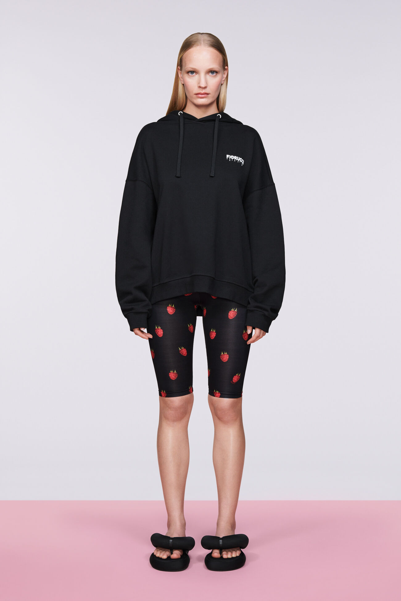 Unisex Melted Logo Hoodie Black