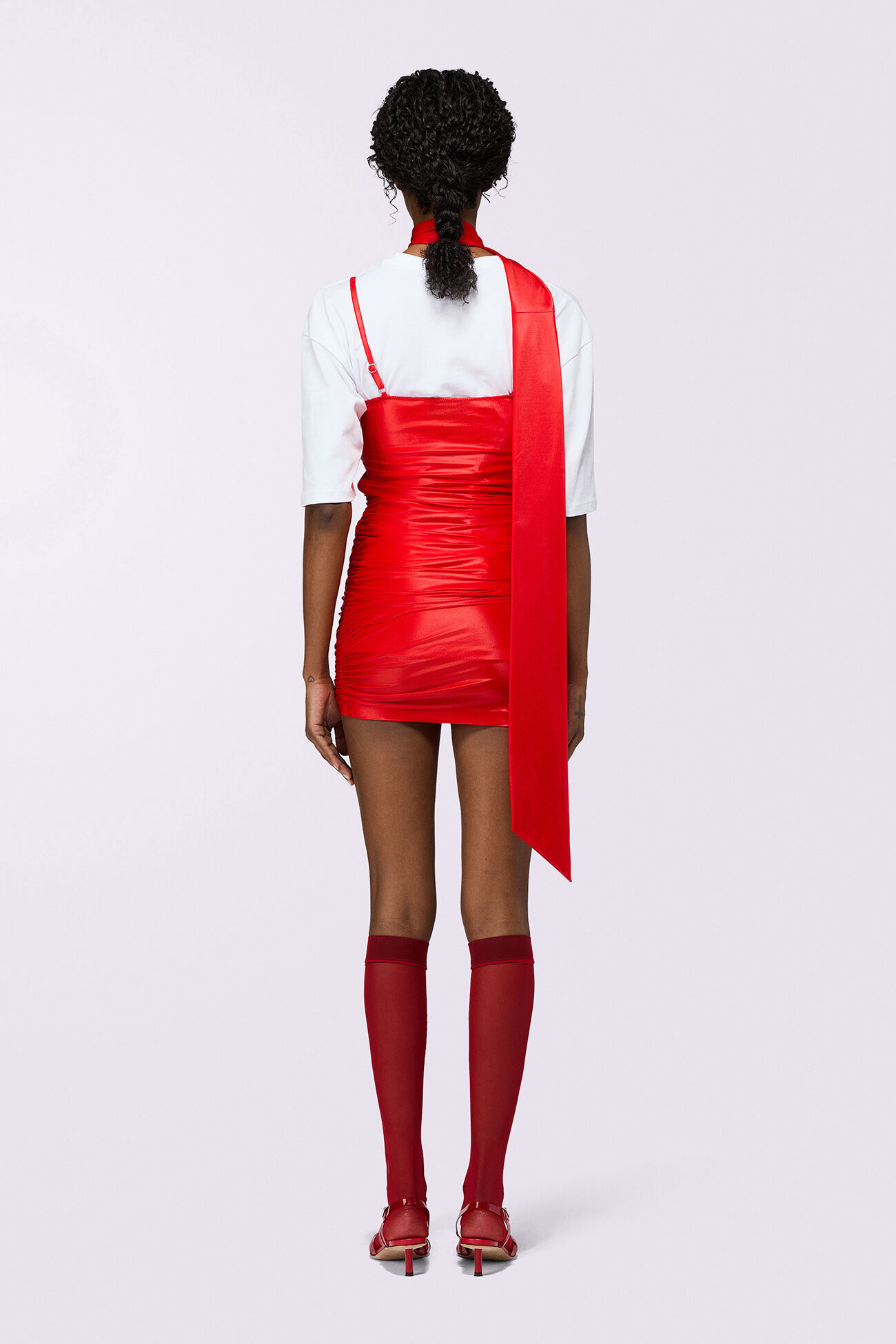 Scarf Bodycon Mini Dress Red
