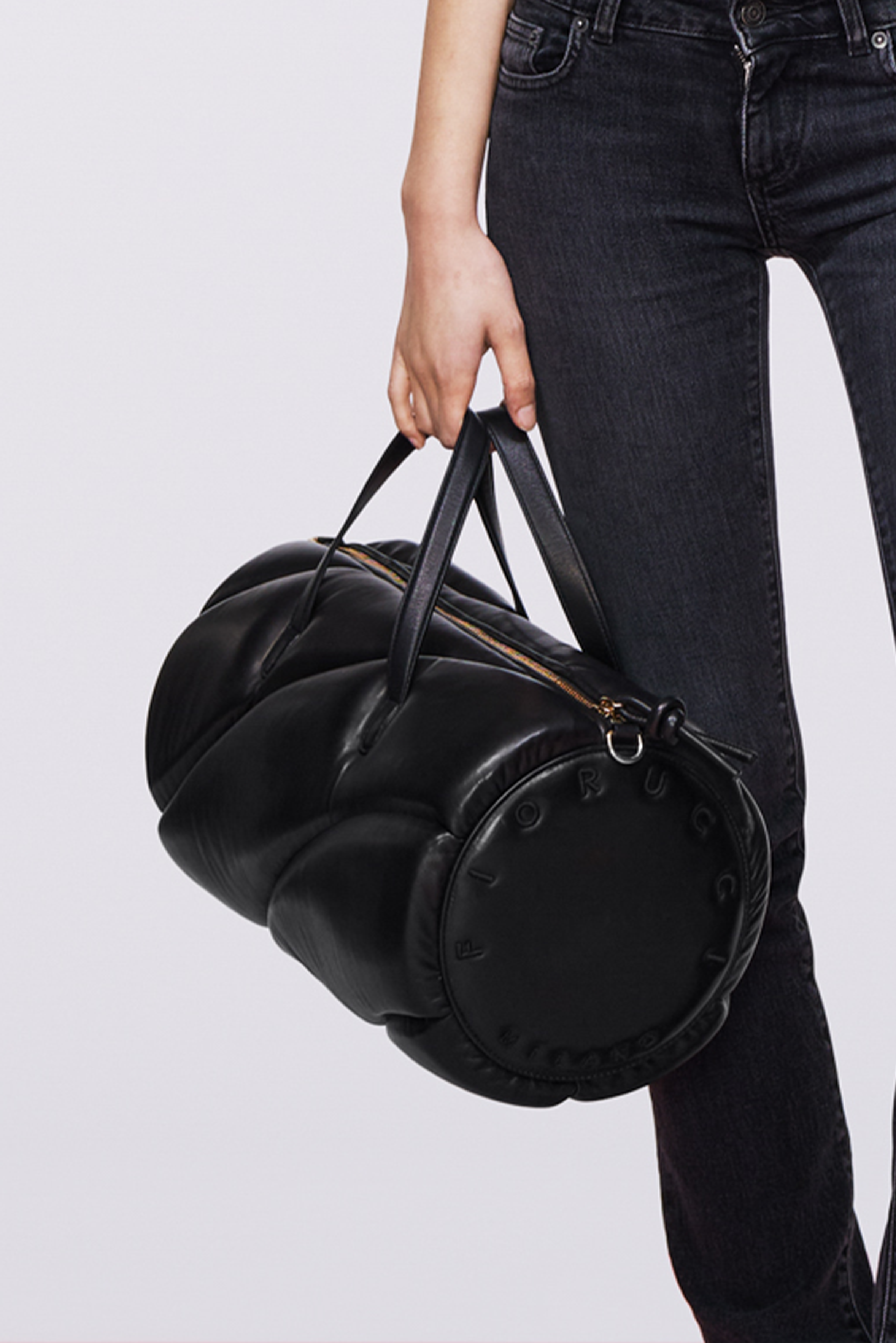 Mella Leather Duffle Bag Black