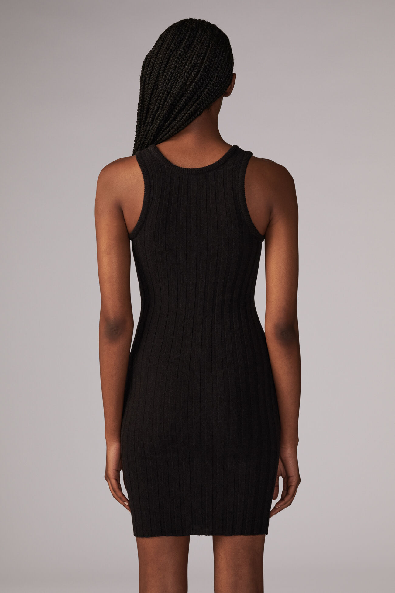 Logo Knit Midi Dress Black