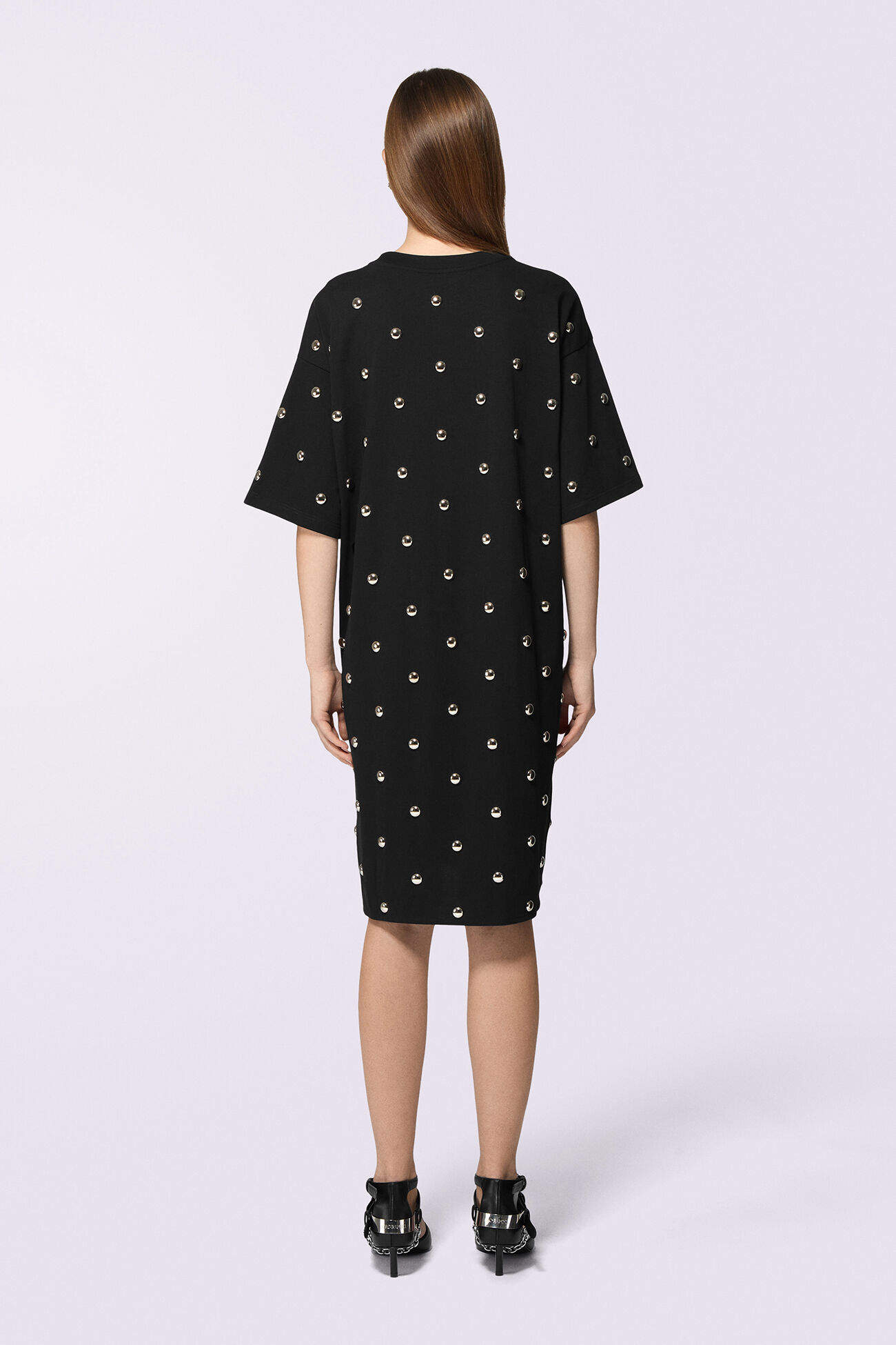 Stud Midi T-Dress Black