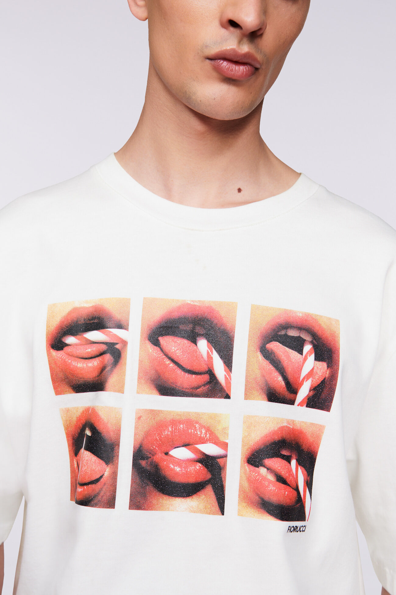 Unisex Mouth Graphic T-Shirt White