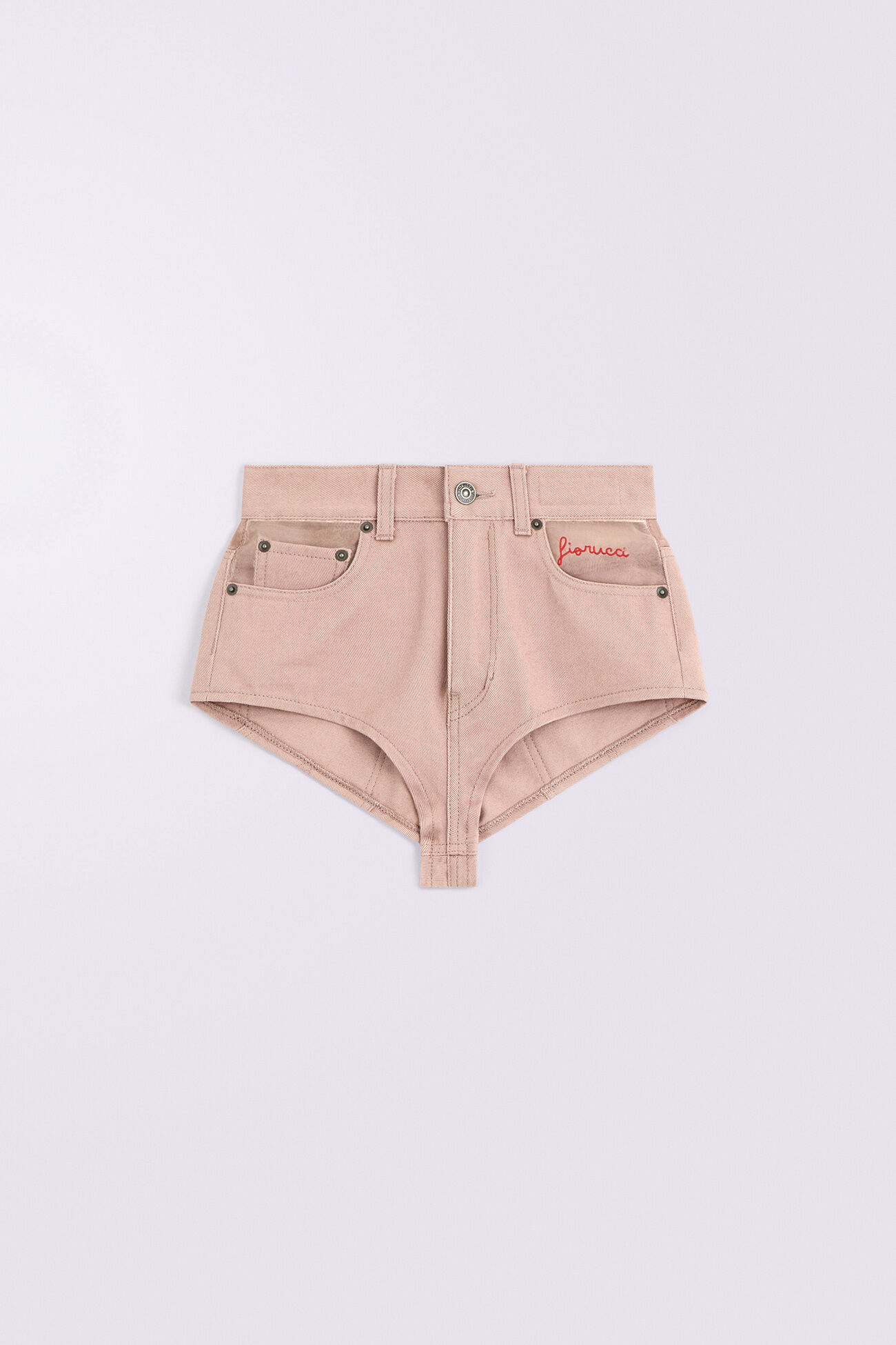 Denim Hot Pant Shorts Pink