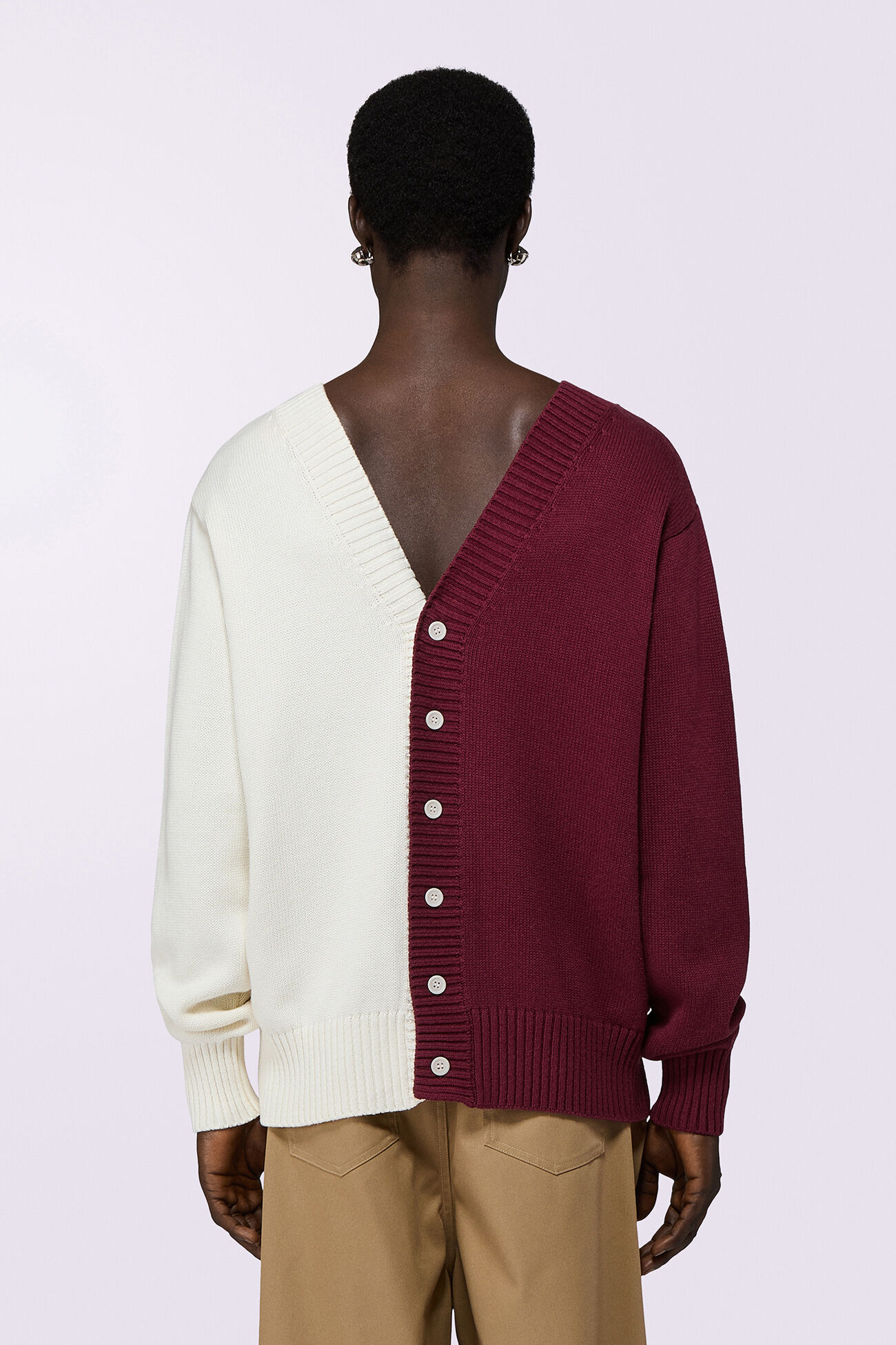 Open Back Knit Cardigan Red