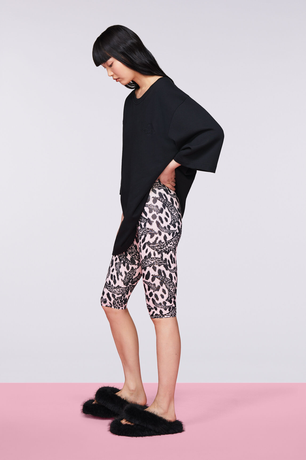Banimalier Print Biker Shorts Black
