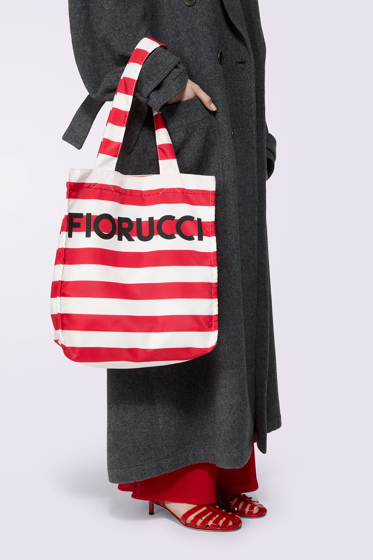 Stripe Logo Tote Bag Red