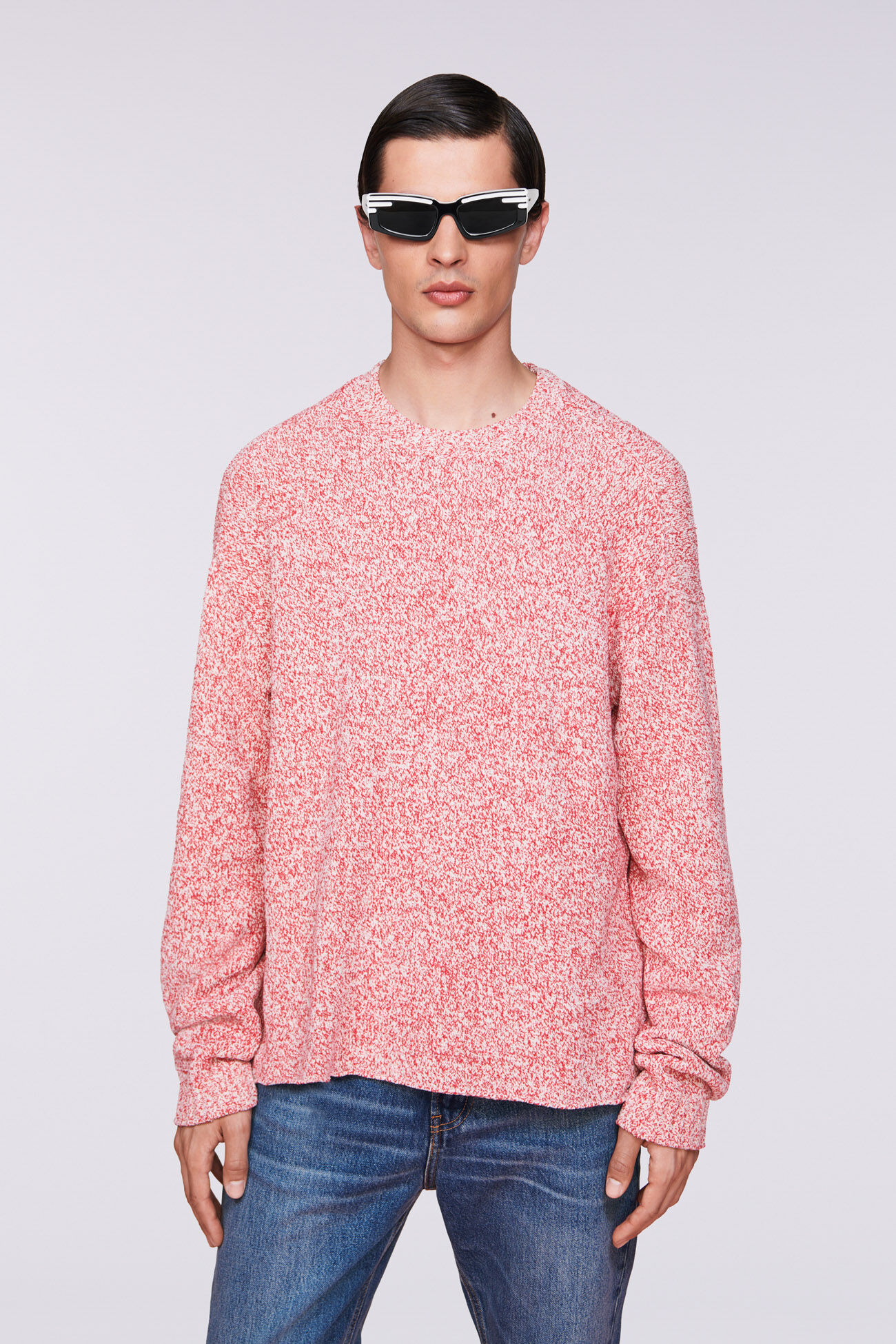 Melange Knit Jumper Red