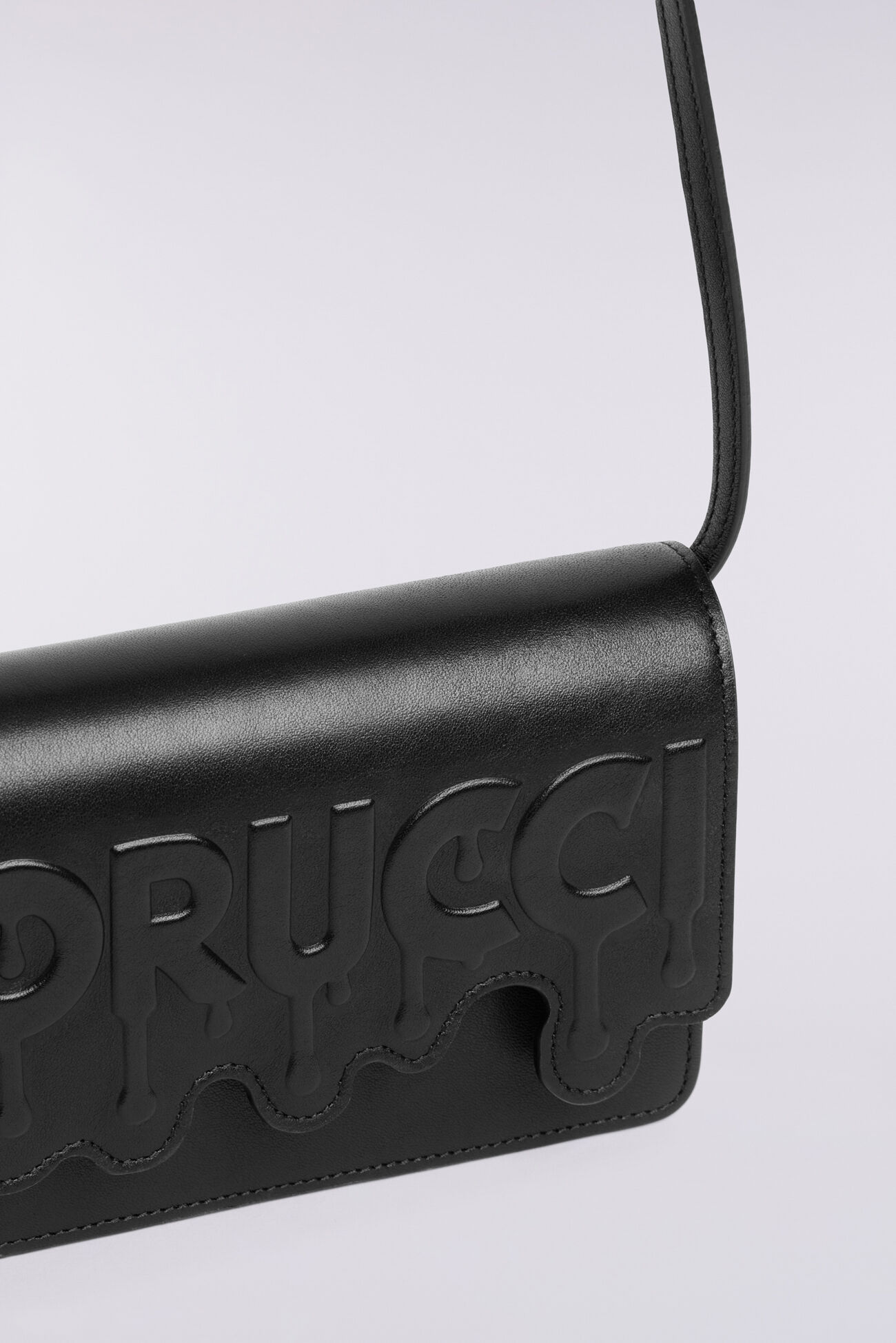 Melted Leather Bag Black